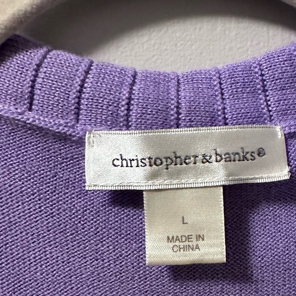 Nirvana purple cardigan up cycle ruffles knit handmade women large - Picture 7 of 9